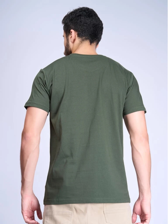 Mens 100% Cotton Hunter Green Half Sleeves Expert Tee - ET5