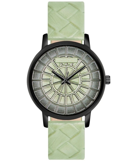 Newman Green Leather Analog Womens Watch