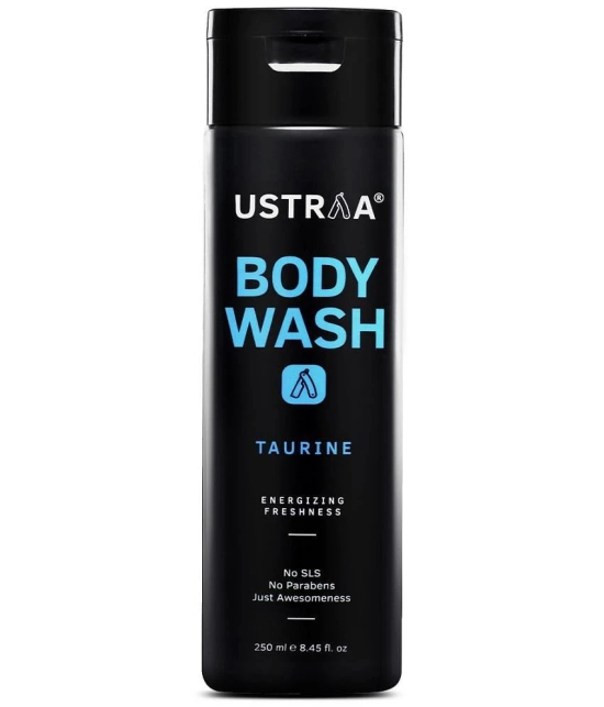 Ustraa Body Wash - Taurine - 200 ml - Menthol cooling, Energizing freshness & no post-shower dryness, intense foaming without sulphates