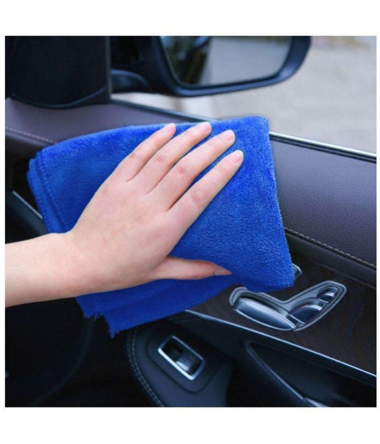 INGENS - Blue 250 GSM Microfiber Cloth For Automobile ( Pack of 4 )