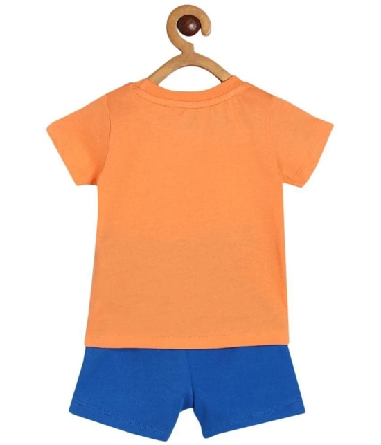 miniklub Orange Cotton Baby Boy Dungaree Sets ( Pack of 2 ) - None