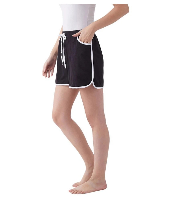 Miss Chase Cotton Night Shorts - Black - XS