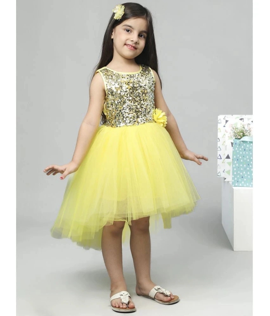 Toy Balloon Kids Yellow Net Girls Frock ( Pack of 1 ) - None