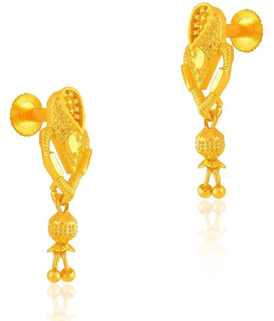 LUV FASHION Golden Jhumki Earrings ( Pack of 1 ) - Golden