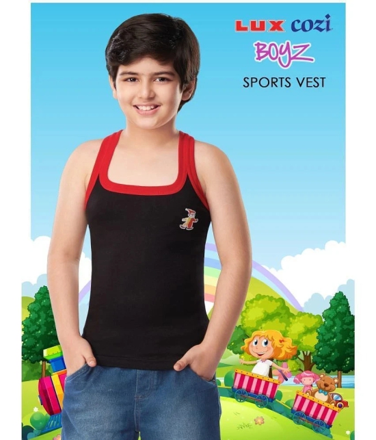 Lux Cozi - Multicolor Cotton Solid Boys Vest ( Pack of 4 ) - None