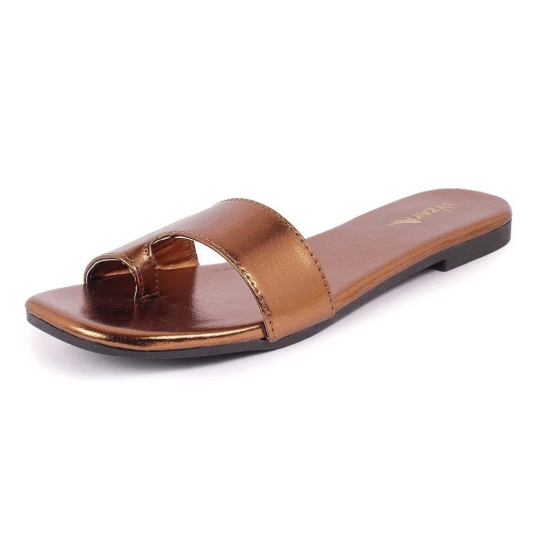 WOMEN FASHION FLAT BRONZE SLIPPERS