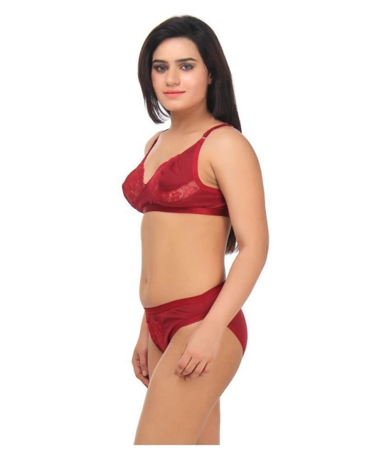 TCG Maroon Lace Bra & Panty Set - 40