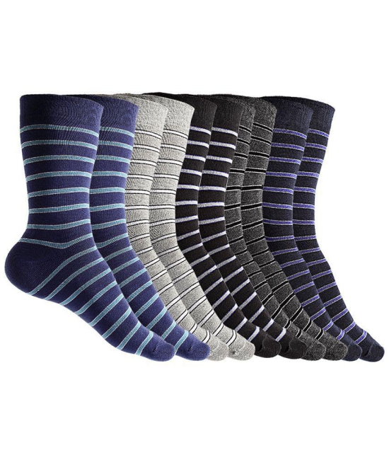 Texlon - Multicolor Cotton Men's Mid Length Socks ( Pack of 5 ) - Multicolor