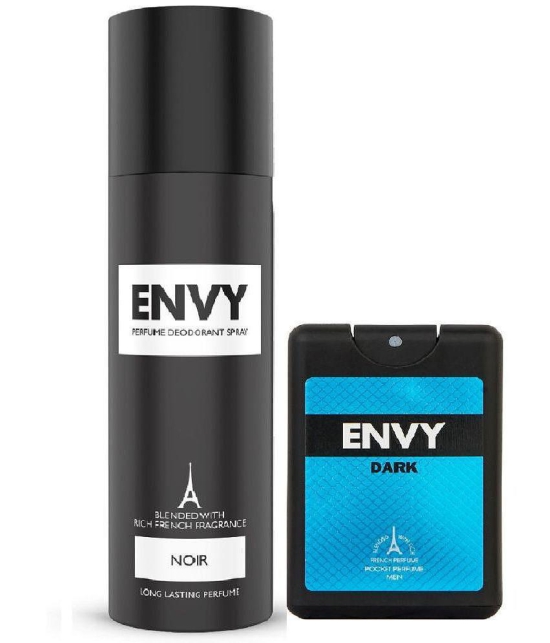 Envy - Noir Deo - 120ml & Dark Pocket Perfume - 18ml  Eau De Parfum (EDP) For Men 2 ( Pack of 2 )