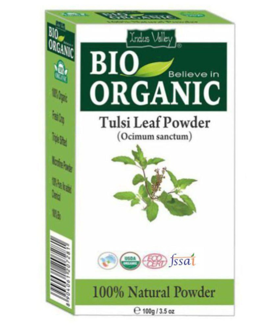 Indus Valley Bio Organic Pure Herbal Tulsi Powder - Triple Pack (300 g)