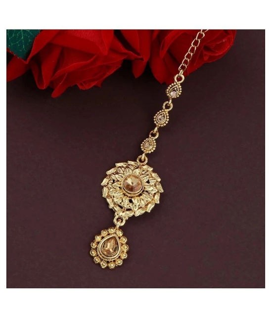 Paola Exclusive Stylish Gold Plated Traditional Maang Tikka Jewellery For women Girl - Golden