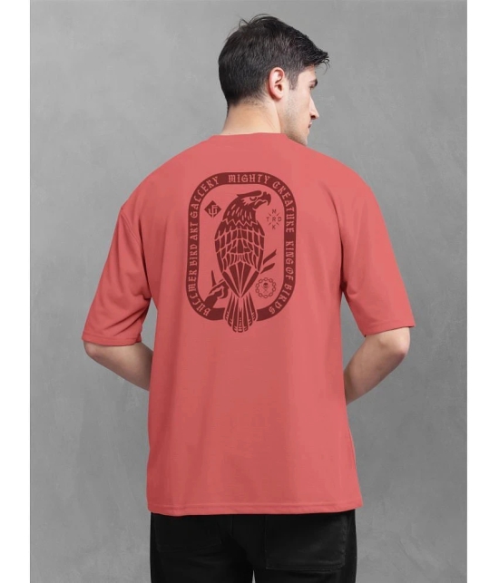 BULLMER Cotton Blend Oversized Fit Printed Half Sleeves Mens T-Shirt - Red ( Pack of 1 ) - None