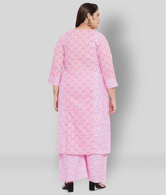 Tissu - Pink Straight Cotton Women's Stitched Salwar Suit ( Pack of 1 ) - None