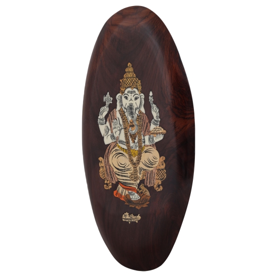 Rosewood Oval Ganesha Panel