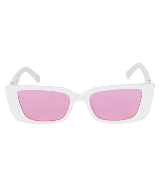 Creature - White Rectangular Sunglasses ( Pack of 1 ) - Medium