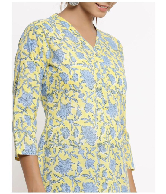 KIPEK Yellow Rayon Straight Kurti - Single - XXL