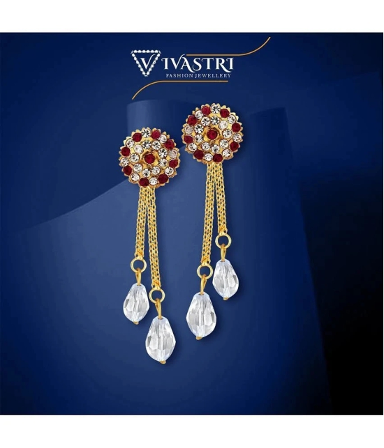 VIVASTRI Golden Drop Earrings ( Pack of 2 ) - Golden