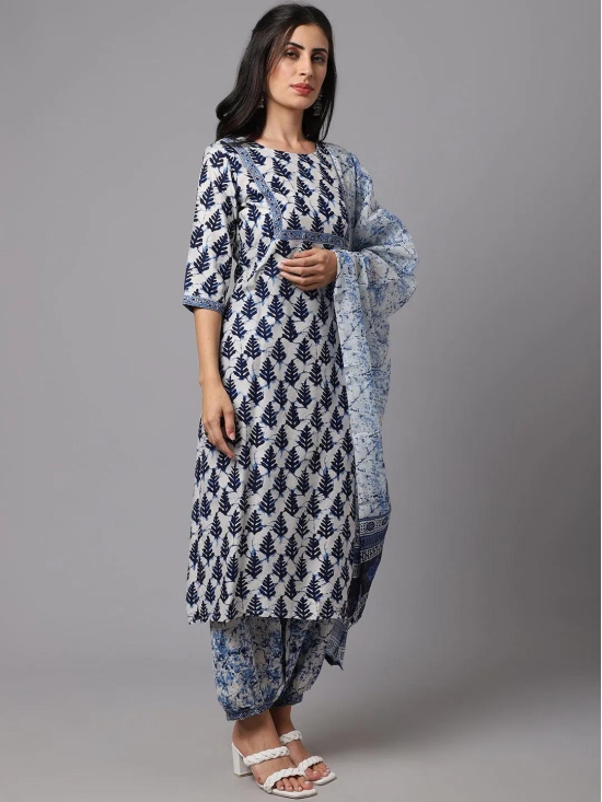 Kurta - Navy Print-XL