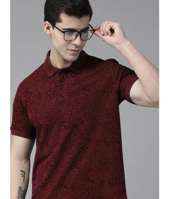 ADORATE - Maroon Cotton Blend Regular Fit Mens Polo T Shirt ( Pack of 1 ) - None