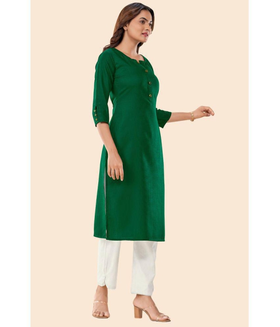 Glomee - Green Cotton Women's Straight Kurti ( Pack of 1 ) - None