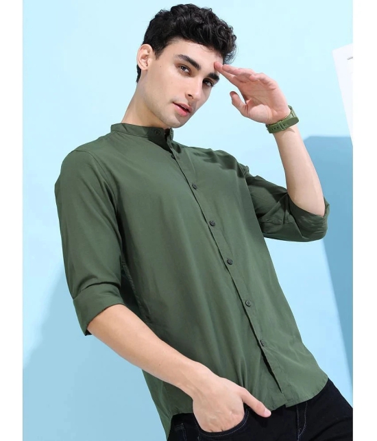 Ketch Cotton Blend Regular Fit Solids Full Sleeves Mens Casual Shirt - Green ( Pack of 1 ) - None