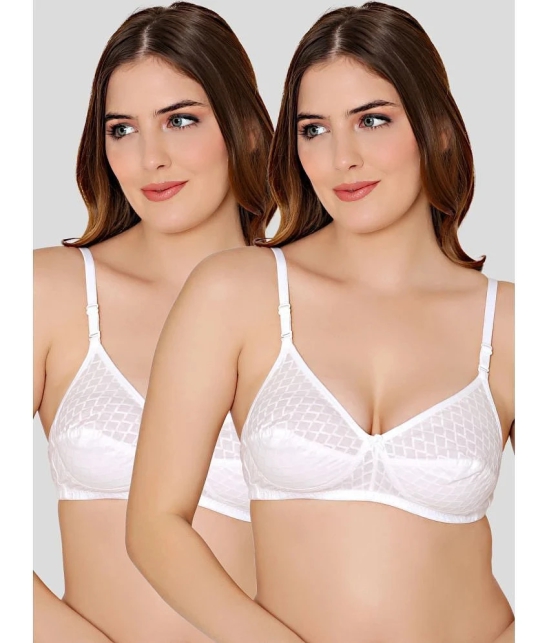 Bodycare White Cotton Non Padded Womens Everyday Bra ( Pack of 2 ) - None