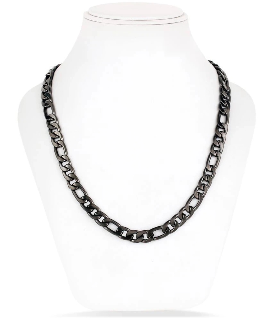 FASHION FRILL - Silver Plated Chain ( Pack of 1 ) - Black