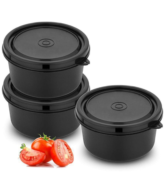 HOMETALES Stainless Steel Lunch box, 180ml, 320ml, 450ml (3U) - Black