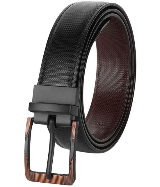 Zacharias - Black Leather Men's Reversible Belt ( Pack of 1 ) - None