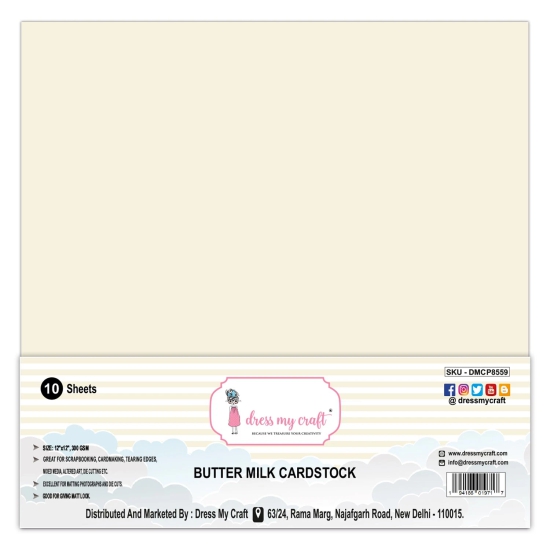 Butter Milk Cardstock - 12 x 12 (Pack of 10 Sheets)