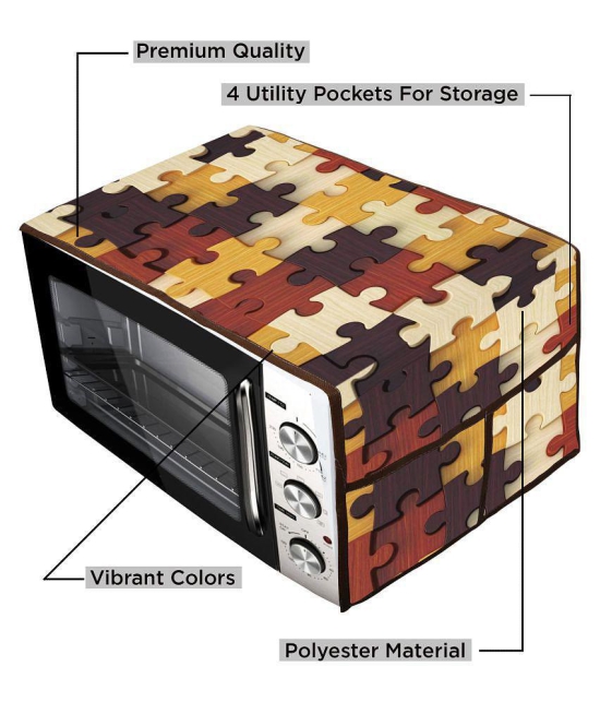 E-Retailer Single Polyester Brown Microwave Oven Cover -