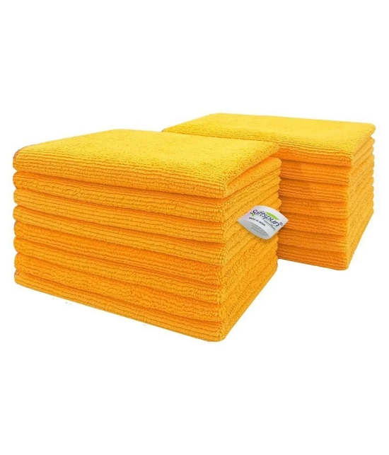 SOFTSPUN Microfiber Cloth -15 pcs - Small - 20x30 cms - 340 GSM Orange - Thick Lint & Streak-Free Multipurpose Cloths -Automotive Microfibre Towels for Car Bike Cleaning Polishing Washing & 