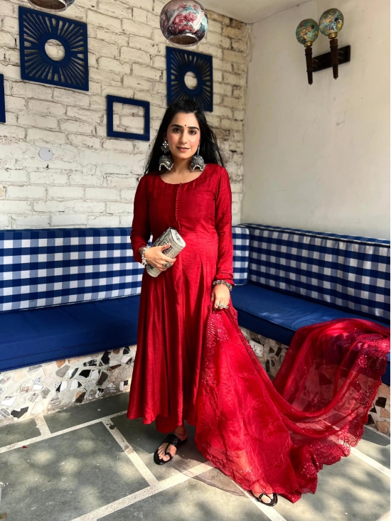 Blood Red Anarkali-XS