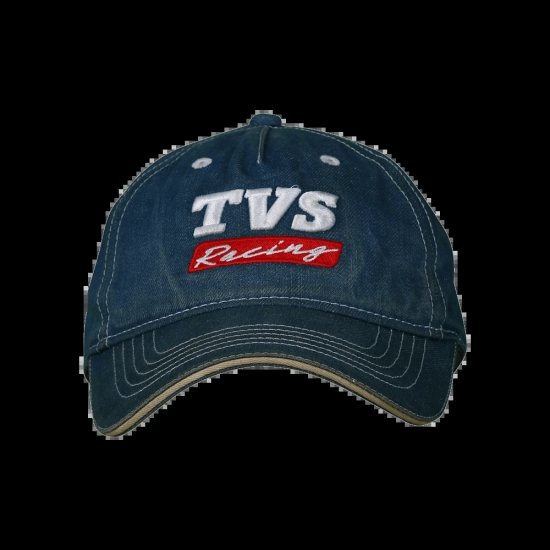 TVS Racing Cotton Black cap with Adjustable Strap, Lightweight, 100% cotton shell & Flexible Peak Cap