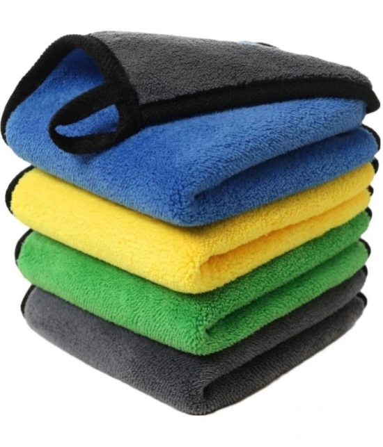 Auto Hub Multicolor 800 GSM Drying Towel For Automobile ( Pack of 4 )