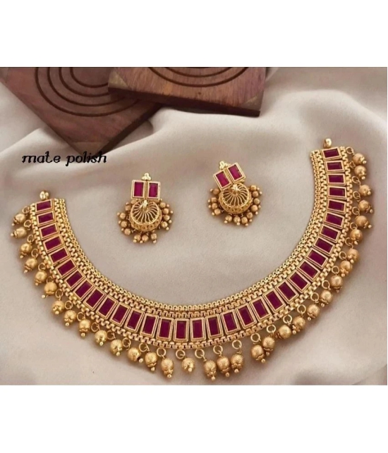 Padmavati Bangles Red Copper Necklace Set ( Pack of 1 ) - Red