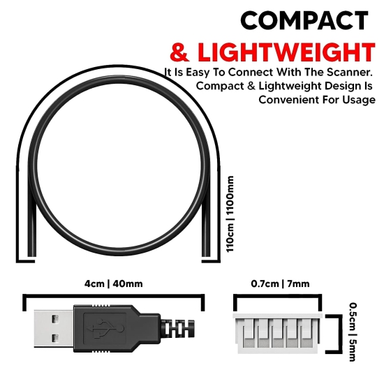 Lapster USB 2.0 Cable For Mantra Devices (5 Pin) 1.25 M - 1 Piece