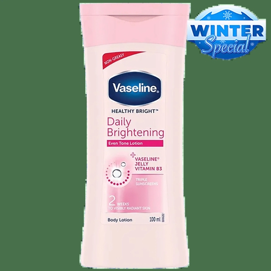 Vaseline Healthy Bright Daily Brightening Even Tone Body Lotion - Radiant Skin + Vaseline Jelly, Vitamin B3, Triple Sunscreens, 100 Ml