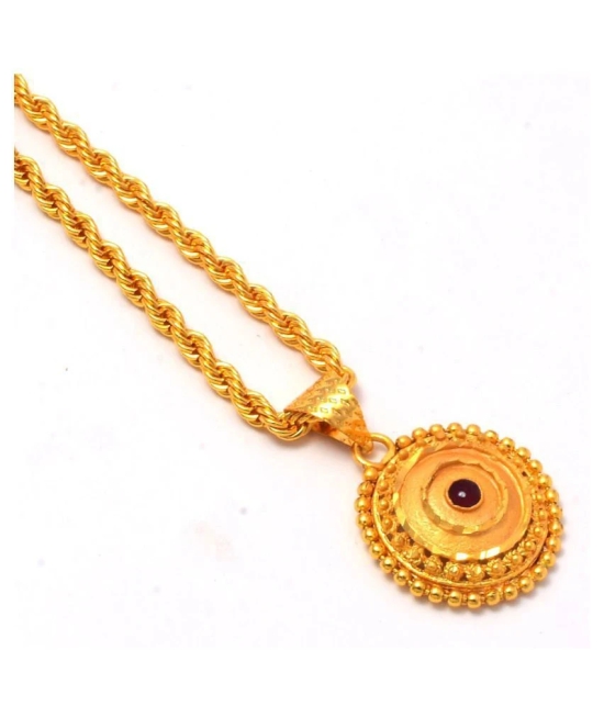 Jewar Mandi New Design Gold Plated Locket/Pendant with Rope/Rassi Chain Daily use for Men, Women & Girls, Boys - Golden