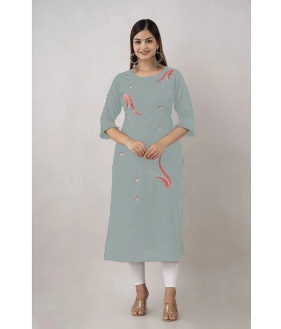 Kapadia - Grey Rayon Womens Straight Kurti ( Pack of 1 ) - None