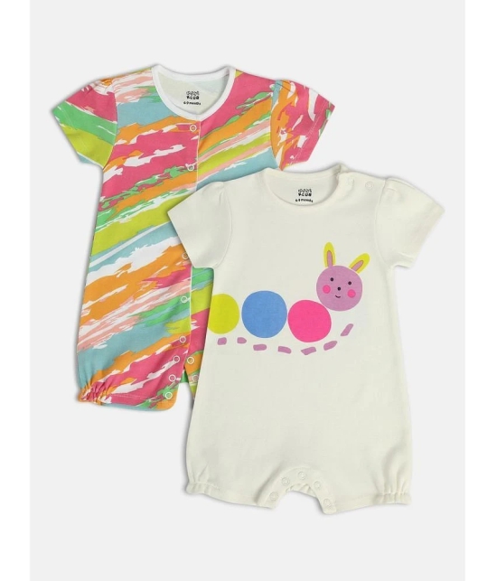 MINI KLUB Multi Color Cotton Rompers For Baby Girl ( Pack of 2 ) - None