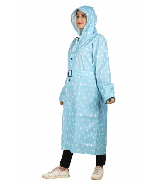 Goodluck Polyester Long Raincoat - Blue - XL