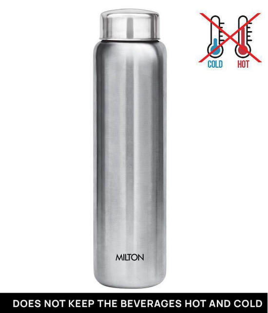 Milton Aqua 1000 Stainless Steel Water Bottle, Set of 1, 950 ml, Silver | 100% Leak Proof | Office Bottle | Gym Bottle | Home | Kitchen | Hiking | Treking Bottle | Travel Bottle - Silver