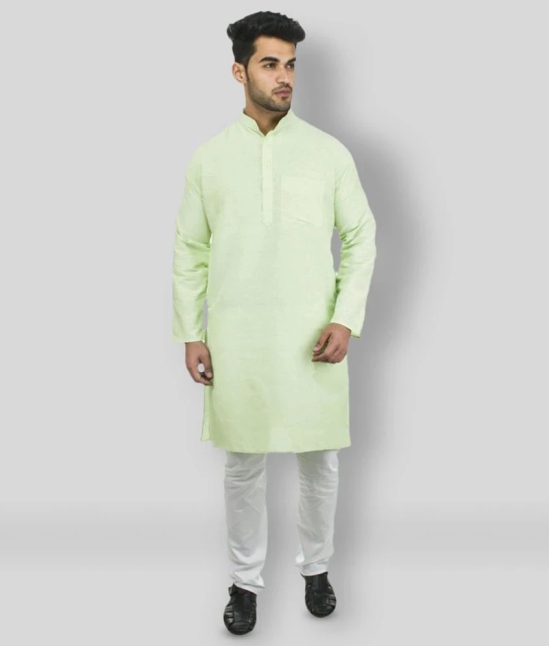 DESHBANDHU DBK - Fluorescent Green Cotton Mens Regular Kurta ( Pack of 1 ) - None