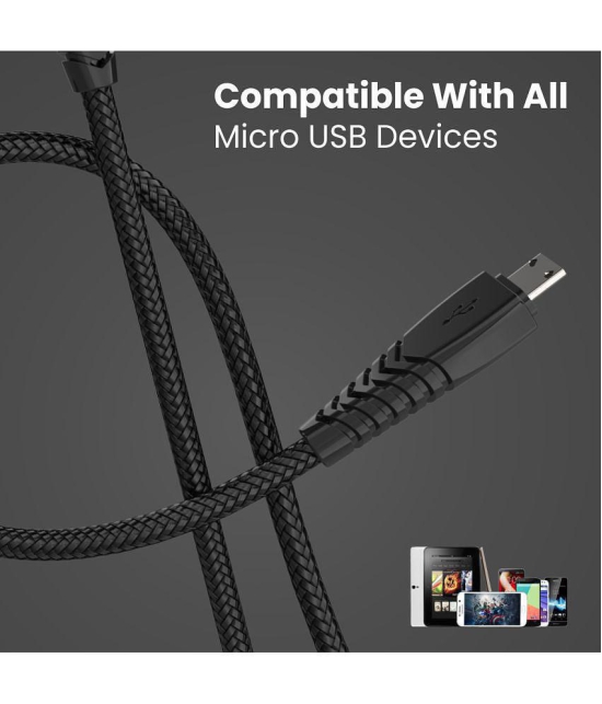 Portronics - Black 3A USB Data Cable 1 Meter - Black