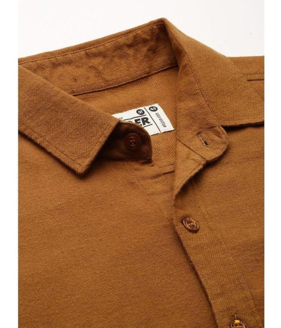 Dillinger 100% Cotton Regular Fit Solids Full Sleeves Mens Casual Shirt - Brown ( Pack of 1 ) - None