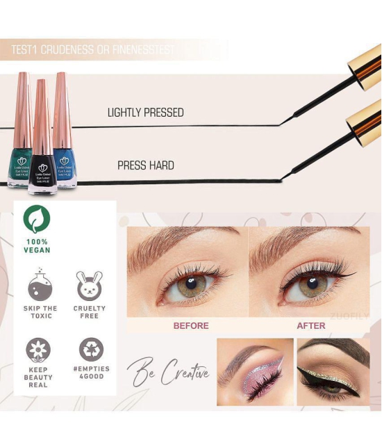 Looks United - Brown Metalic Eye Liner Liquid ( Pack of 6 )