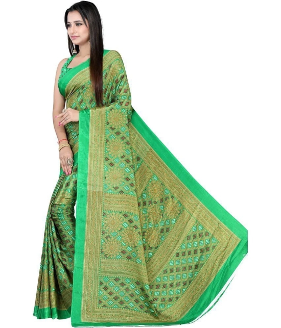 LEELAVATI - Light Green Crepe Saree With Blouse Piece ( Pack of 1 ) - Light Green