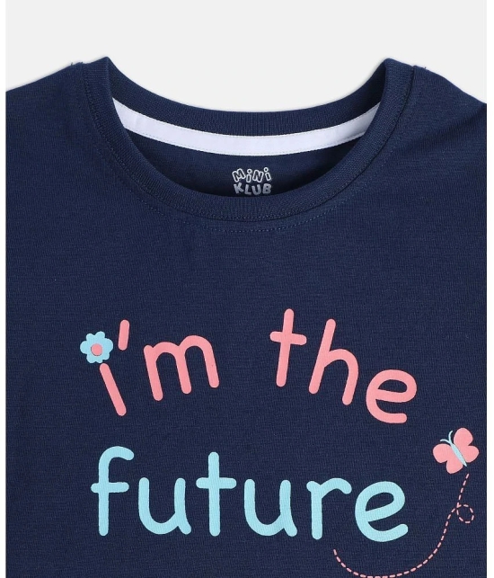 MINI KLUB Blue 100% Cotton Girls Top ( Pack of 1 ) - None