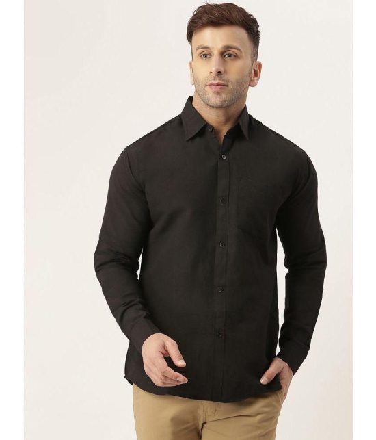 KLOSET By RIAG 100% Cotton Regular Fit Solids Full Sleeves Men's Casual Shirt - Black ( Pack of 1 ) - None